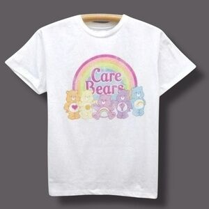 Care Bears Rainbow White Tee Adults, NEW